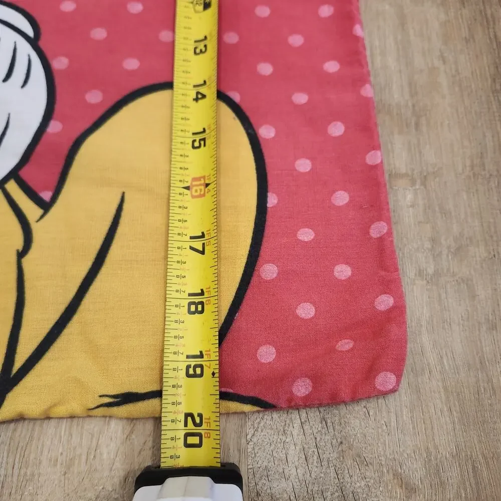 Vtg Disney Mickey Mouse & Pluto Double Sided Color Block Standard Pillow Case